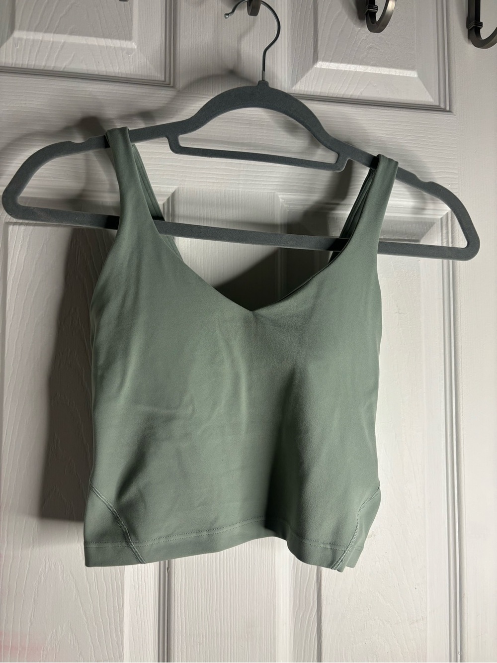 lululemon athletica sage green V-neck cropped tank